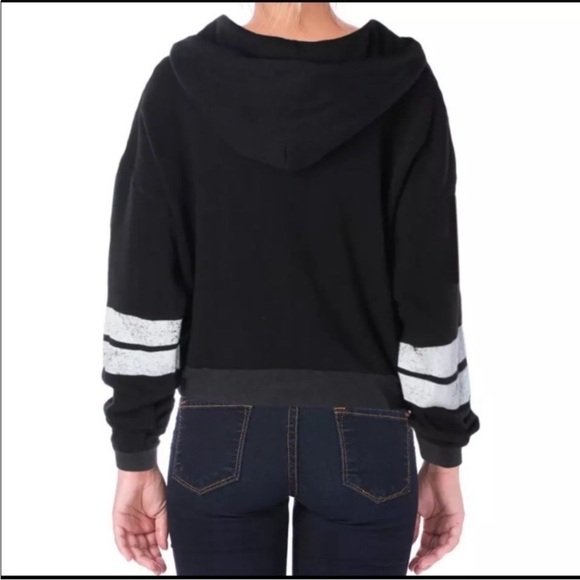 Wildfox Varsity Stripe Hoodie in Grey/Black with White Stripes - Picture 5 of 14